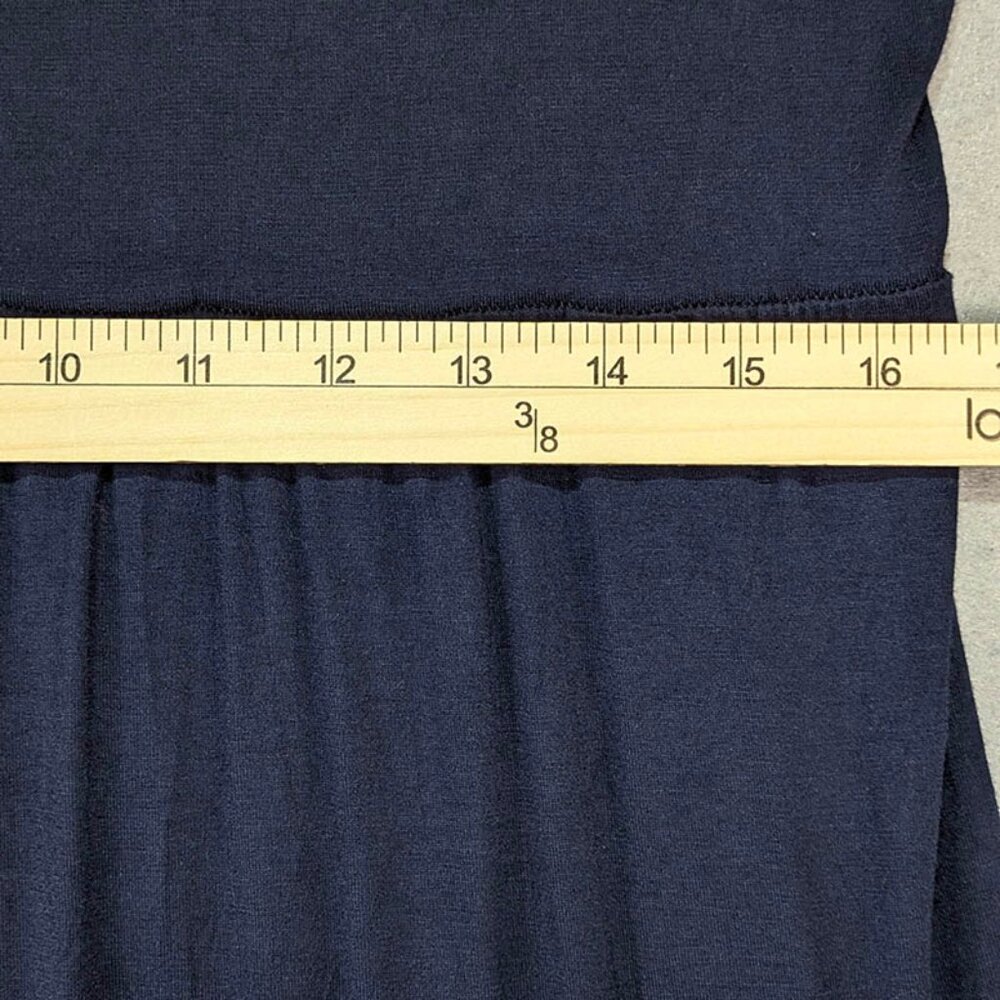 Maxi Dress Womens 2X Navy Tiered Prairie Boho Chic Minimalist Casual Travel - Picture 6 of 9